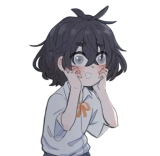 🤗 Anime, Manga, Dễ thương, Đỏ mặt, Hoạt hình, Đồng phục học sinh telegram sticker
