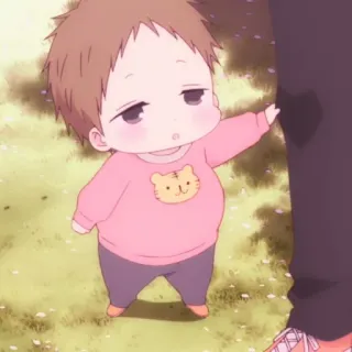 🧸 Аниме, Малыш, Милый, Ребенок, Мультфильм, Розовый свитер telegram sticker
