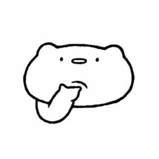 🌿 orso, cartone animato, line art, adesivo telegram sticker