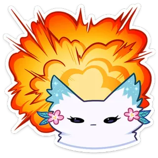😡 kat, explosie, schattig, glitter, bloemen, boos telegram sticker