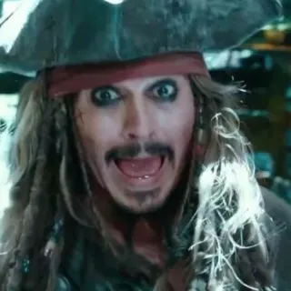 👀 Jack Sparrow Pirates of the Caribbean pirate, captain, funny, movie, johnny depp telegram sticker