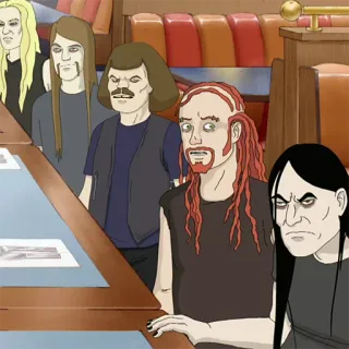 👀 Metalocalypse Metalocalypse, animasi, band, kartun, Dethklok whatsapp sticker