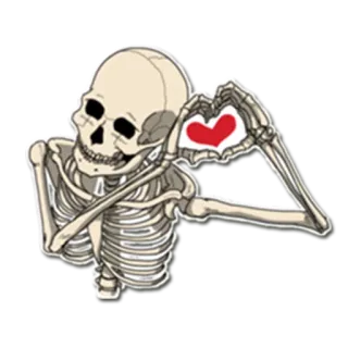 😍 scheletro, cuore, amore, San Valentino, anatomia, ossa telegram sticker