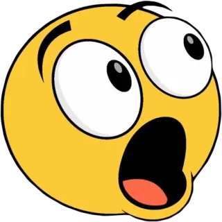 😲 絵文字, びっくり, ショック, 顔, 黄色, 漫画 telegram sticker