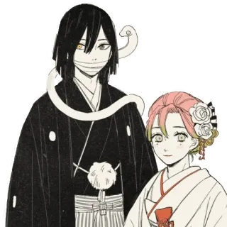 🌸 Obanai Iguro Demon Slayer Anime, Serpente, Kimono, Matrimonio, Coppia, Mitsuri Kanroji telegram sticker