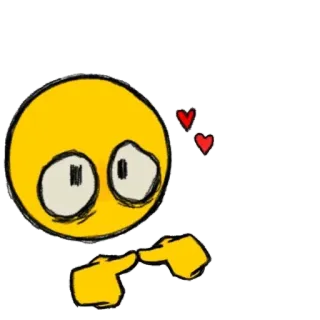 😥 Emoji, Corações, Amarelo, Amor, Fofo, Meme telegram sticker