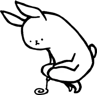 🐰 conejo, conejito, mono, animal, dibujos animados, dibujo telegram sticker