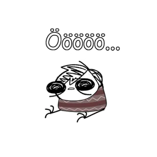 😩 Öoooo... мультфильм, стикер, персонаж, эмодзи whatsapp sticker