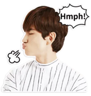 😒 Hmph! kiss, hmph, blowing, expression, pout, cartoon telegram sticker
