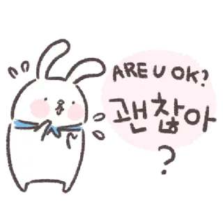 🐰 ARE U OK?
괜찮아 kelinci, imut, pertanyaan, 괜찮아, kamu baik-baik saja?, bunny, Korea telegram sticker