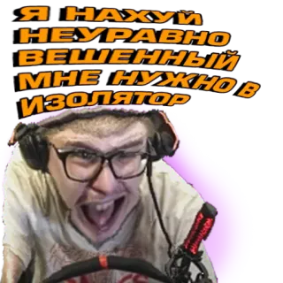 🥴 Я НАХУЙ НЕУРАВНОВЕШЕННЫЙ МНЕ НУЖНО В ИЗОЛЯТОР Meme, Gracioso, Meme de Internet, Gamer telegram sticker