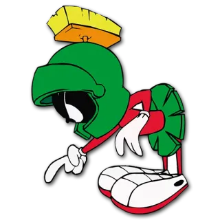 👇 Marvin the Martian Looney Tunes Marvin el Marciano, Looney Tunes, dibujos animados, espacio, personaje, divertido, animación whatsapp sticker