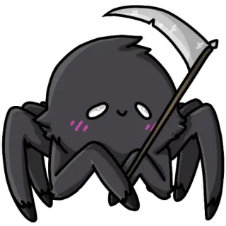 🙂 ragno, carino, cartone animato, tristo mietitore, morte, halloween telegram sticker