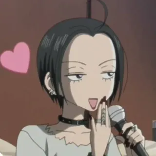 😏 Nana Osaki Nana Anime, Sänger, Mikrofon, Herz, Punk telegram sticker