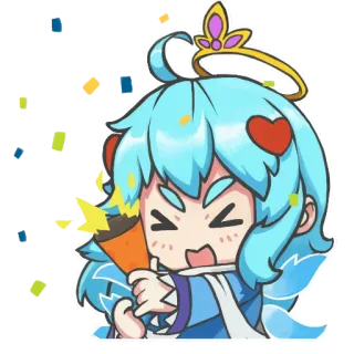 🎉 Anime, Kawaii, Fofo, Desenho animado, Chibi, Celebração telegram sticker
