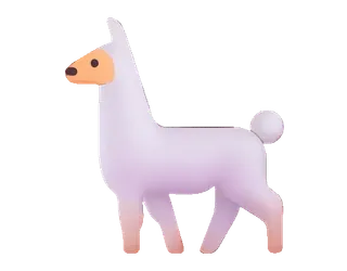 🦙 llama, animal, cartoon, cute, 3d render telegram sticker