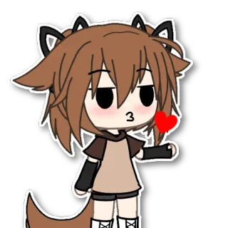 😘 Аниме, Персонаж, Сердце, Милый telegram sticker