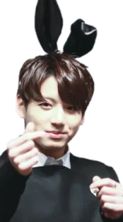 ❤️ Jungkook kpop, bts, jungkook, bunny ears, idol, heart telegram sticker