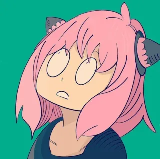 😟 Anya Forger Spy × Family anime, girl, pink hair, cartoon, spy family, anya forger telegram sticker