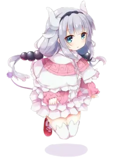 ☺️ Kanna Kamui Miss Kobayashi's Dragon Maid Anime, Dragão, Loli, Kawaii, Fofo, Kanna, Kamui whatsapp sticker
