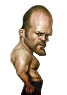 😡 man, caricature, muscle, torso, portrait whatsapp sticker