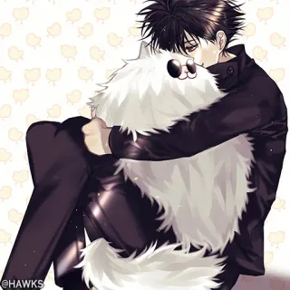 🖤 Anime, Manga, Abbraccio, Kawaii, Illustrazione whatsapp sticker
