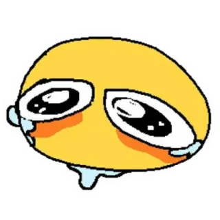 😢 表情符号, 哭泣, 悲伤, 黄色 telegram sticker