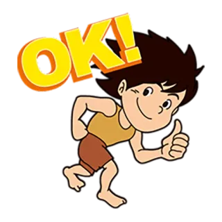 👍 OK! Cartoon, Daumen hoch, Positiv, OK, Zustimmung, Figur telegram sticker