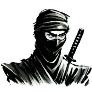 😡 Ninja, Espada, Guerrero, Sigilo, Asesino, Artes marciales whatsapp sticker