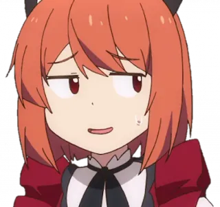 😟 anime, girl, cartoon, smug, expression telegram sticker