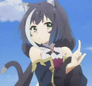 🖤 Dziewczyna anime, Kocie uszy, Słodkie, Postać, Gest, Anime telegram sticker