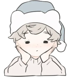 😪 süß, kawaii, winterlich, chibi, ästhetisch, cartoon, figur, aufkleber telegram sticker