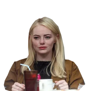 😕 사람, 여자, 여배우, 테이블, 음료 telegram sticker