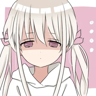 😐 gadis anime, kuncir dua, merah muda, imut, manga, kawaii telegram sticker
