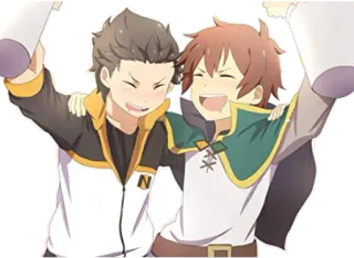 👥 anime, friendship, celebration, happy, cartoon telegram sticker