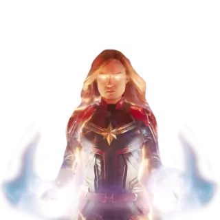 😡 Captain Marvel 惊奇队长, 超级英雄, 漫威, 女性, 强大 telegram sticker