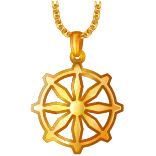 🎁 bouddhisme, roue du Dharma, collier, bijoux, or whatsapp sticker