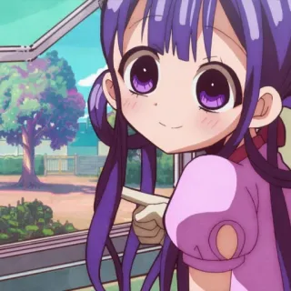 ✖ Yashiro Nene Toilet-bound Hanako-kun Anime, Mangá, Fofo, Personagem, Garota, Cabelo roxo, Uniforme escolar telegram sticker