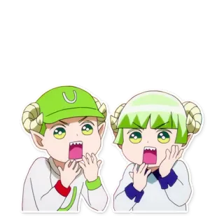 😮 อนิเมะ, การ์ตูน, ภาพประกอบ, ตัวละคร, ประหลาดใจ, อ้าปาก telegram sticker