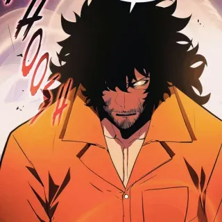 🧬 man, anime, character, serious, drawing, orange, person telegram sticker