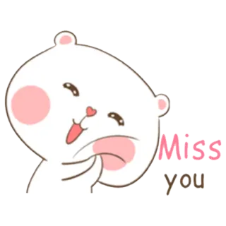 ☺️ Miss you cartoon beer, ik mis je, schattig, groet, liefde, vriendschap, cartoon dier telegram sticker