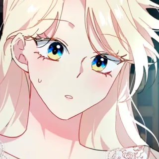 🪞 anime, manga, cartoon, woman, blonde, portrait telegram sticker