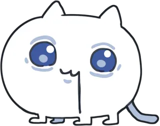 👽 кот, милый, животное, каваи, наклейка, белый кот whatsapp sticker