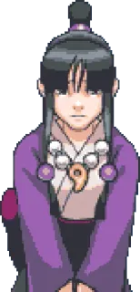 🙁 Maya Fey Ace Attorney video game character, anime, portrait, fictional character telegram sticker