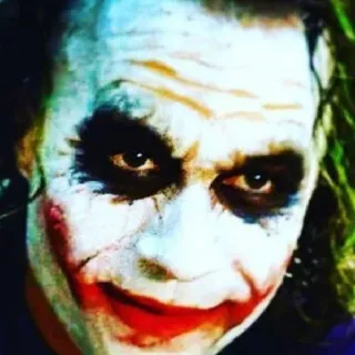😃 Joker The Dark Knight Joker, El caballero oscuro, Heath Ledger, villano, DC Comics, payaso, criminal telegram sticker