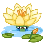 😭 цветок, лотос, грустный, плачущий, вода, растение whatsapp sticker