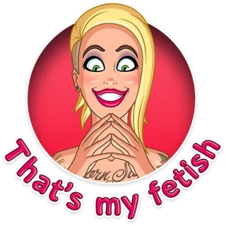 😈 That's my fetish Tatuaggio, Donna, Bionda, Cartone animato telegram sticker