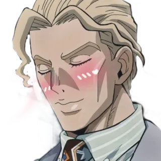 🥰 Yoshikage Kira JoJo's Bizarre Adventure Anime, Mangá, JoJo's Bizarre Adventure, Yoshikage Kira, Personagem, Vilão whatsapp sticker