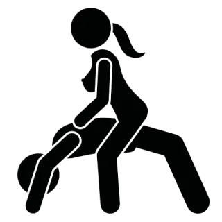 😏 Seks, Kobieta, Mężczyzna, Czarny, Piktogram telegram sticker