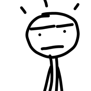 🤨 monigote, dibujo animado, expresión, confundido, dibujo telegram sticker